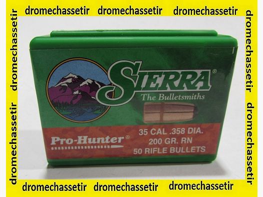 Box of 50 Sierra bullets cal 35 200 grains RN Round Nose ref 2800