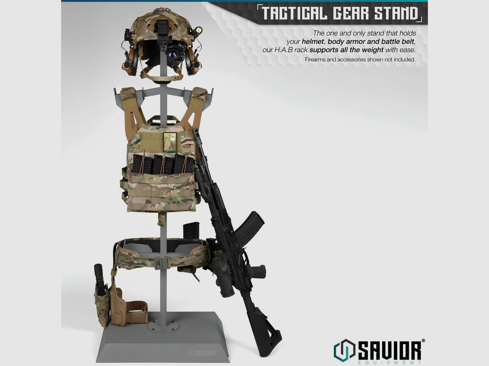 Savior - Taktischer Ständer - H.A.B. Rack Tactical Gear Stand - Grau - RK-HAB-ST-GS, Bild 3 von 7