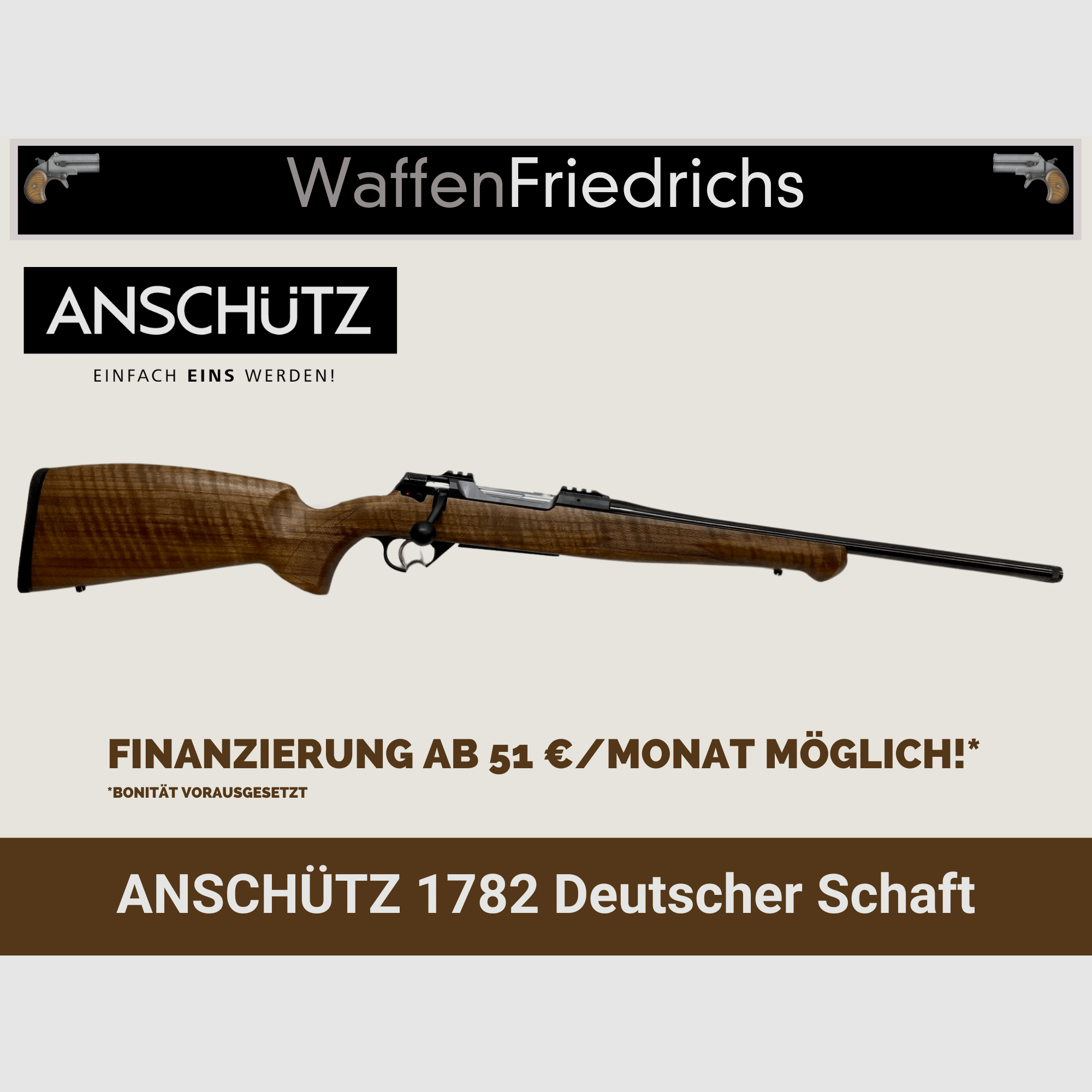 Anschütz 1782 Deutscher Schaft MT | Premium Holzklasse - WaffenFriedrichs