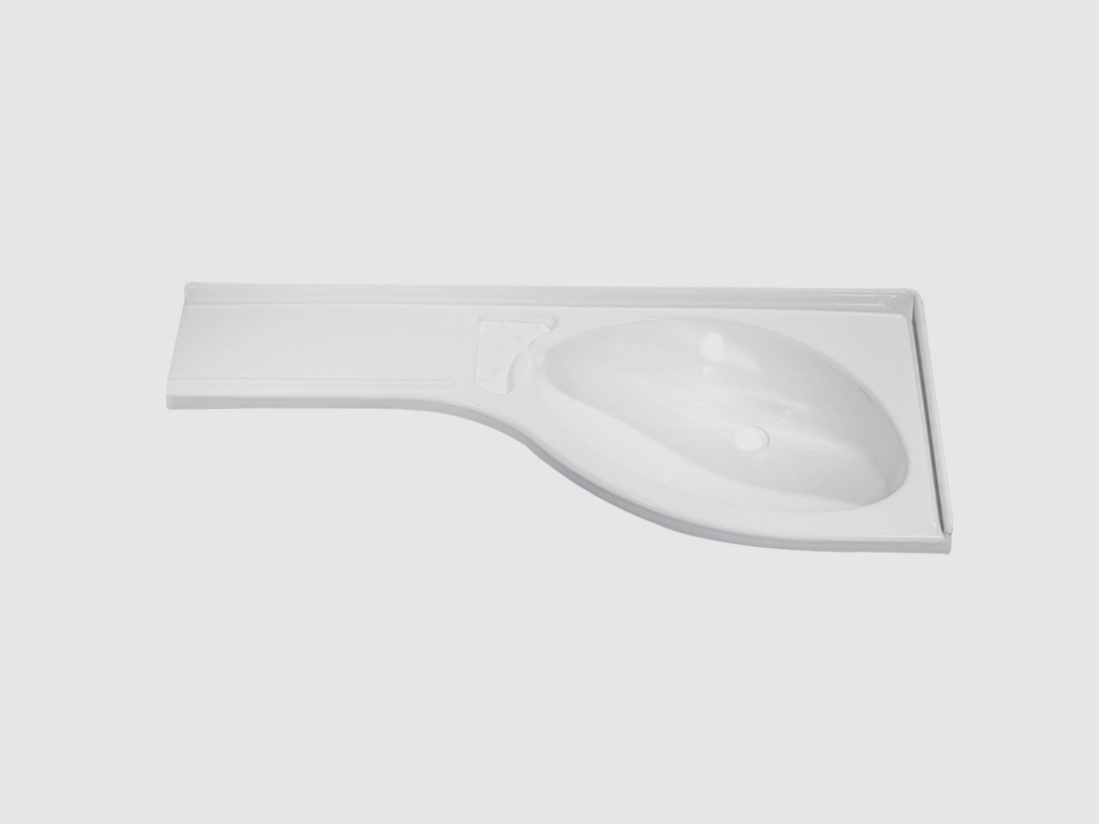 Lavabo de esquina, estante a la izquierda, blanco, imagen 1 de 2