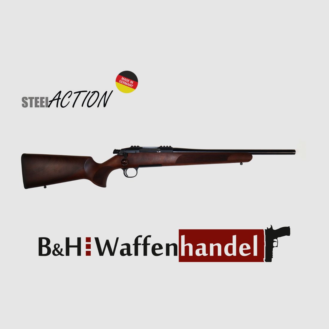 sofort Lieferbar: Steel Action Hunting Short HS .308 LL 450mm  Geradezug-Repetierbüchse