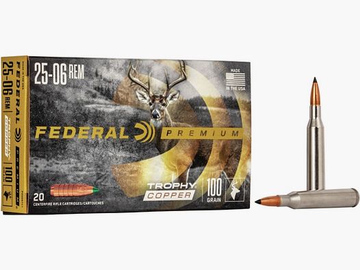 Federal Premium Trophy Copper .25-06 Rem. 100GR 20 cartouches