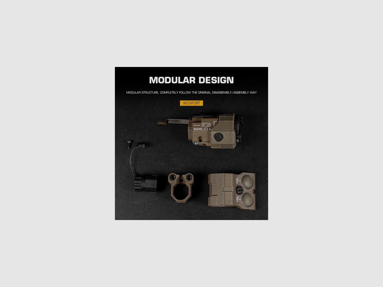 Airsoft MAWL-C1 Dummy Laser Design Bateria Box do 20mm RIS Rails | WoSport