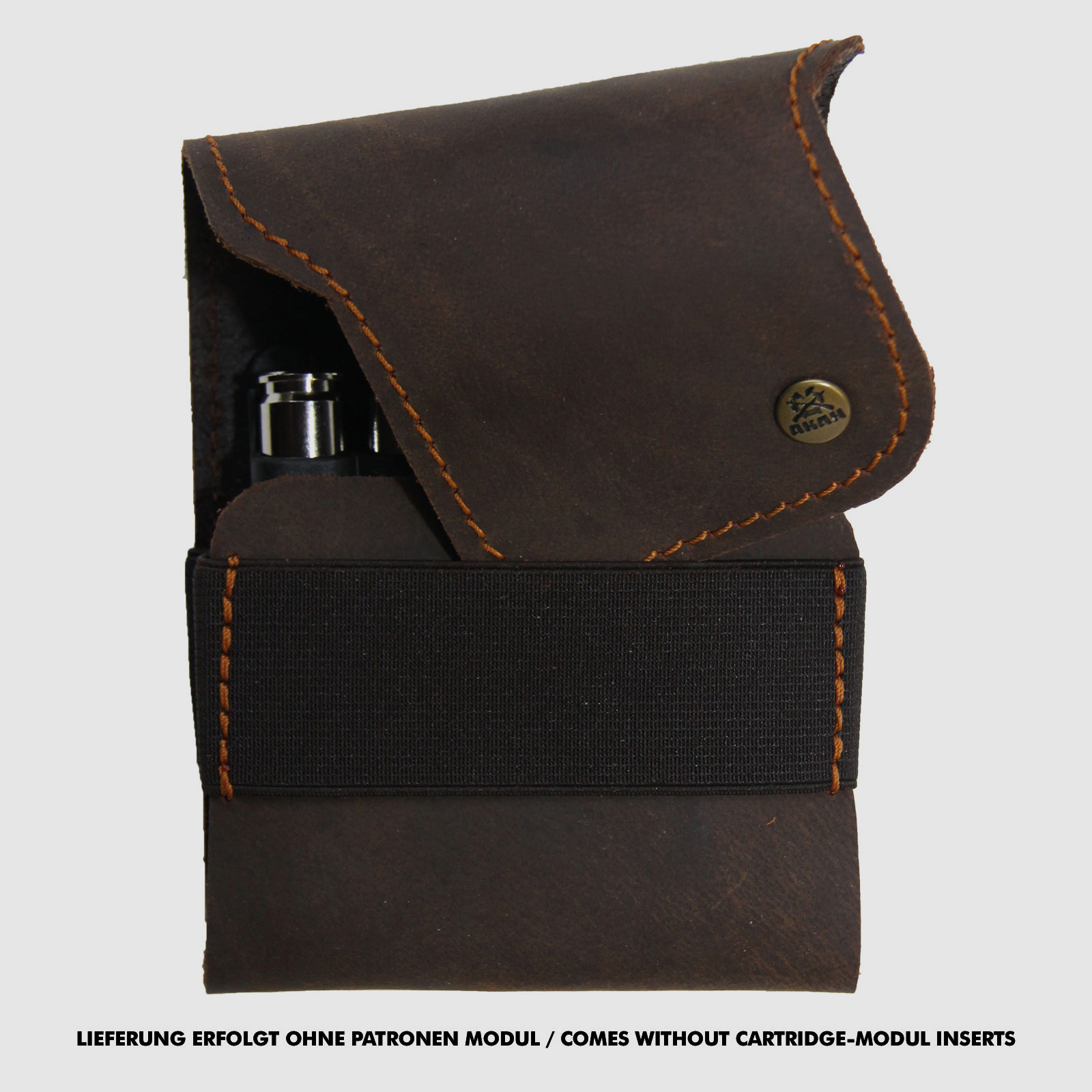 AKAH cartridge case made of buffalo leather with pull-up effect