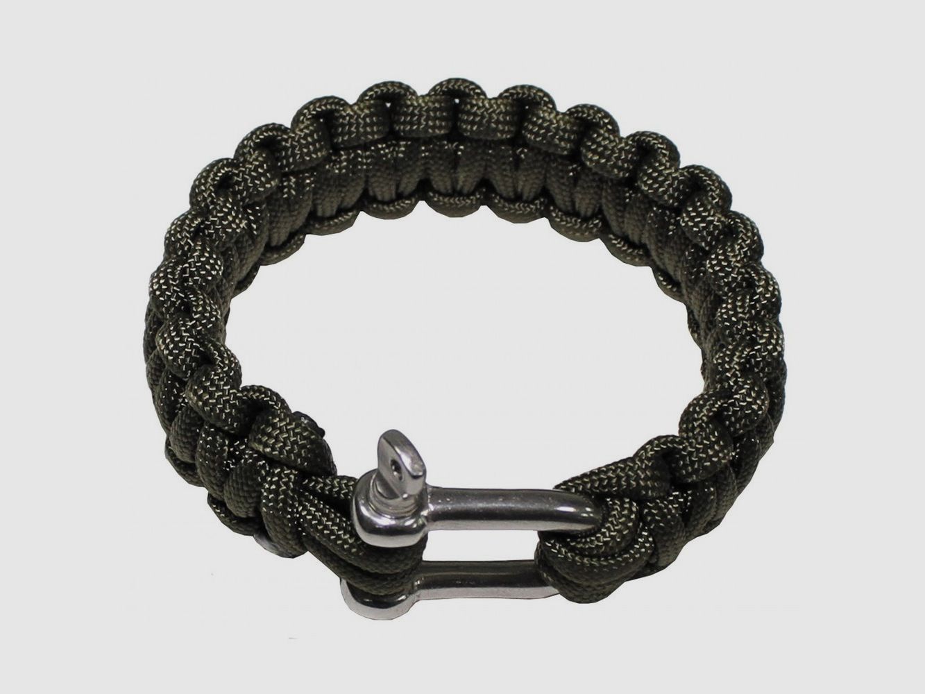 Bracciale in paracord MFH verde con chiusura in metallo, taglia M
