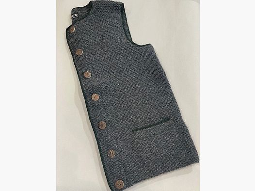 Pezzo klassische Schafwollweste für Herren Handgestrickt in Grau
