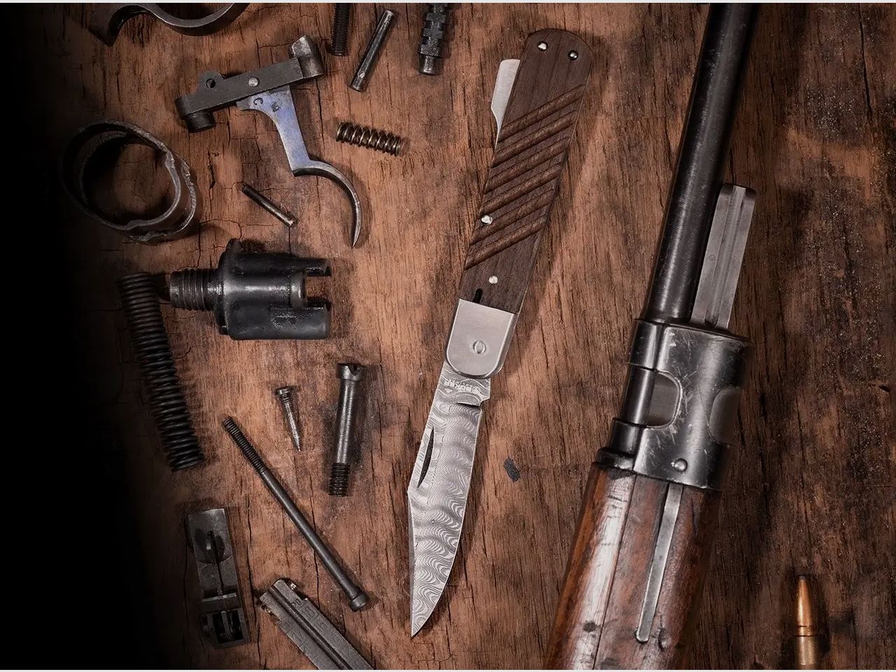 Böker pocket knife 98K-Damascus