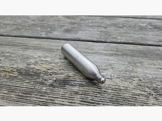 Cartucho de CO2 recargable de acero inoxidable - 8g, 12g o 16g - incl. adaptador de llenado