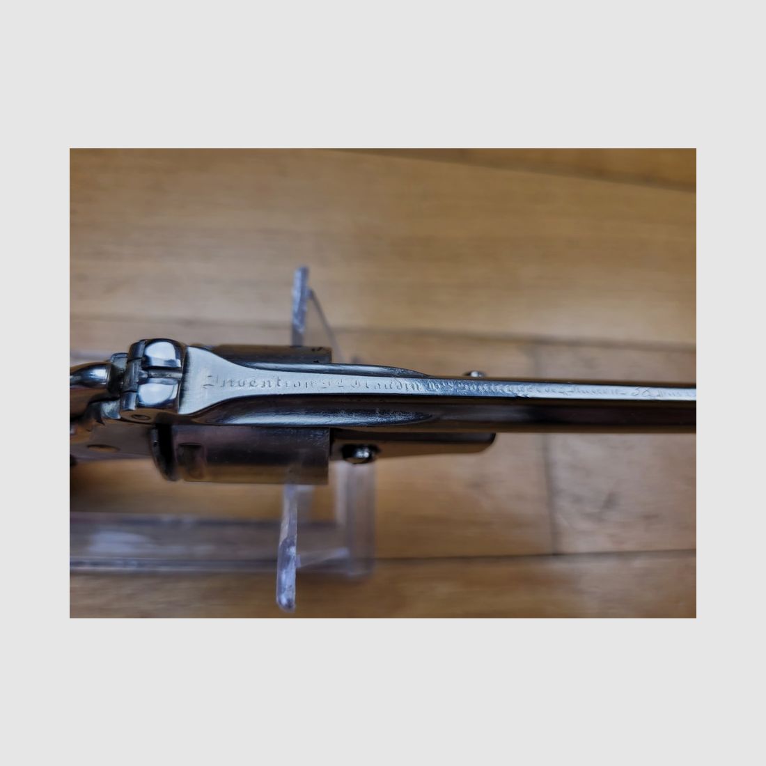 Raro revolver Claudin con sistema – Espulsione collettiva delle cartucce – 6 colpi – calibro .22LR (!) – Azione singola e doppia – Apertura verso l'alto – Pezzo rarissimo e non documentato in .22LR – Ottime condizioni, immagine 13 di 23