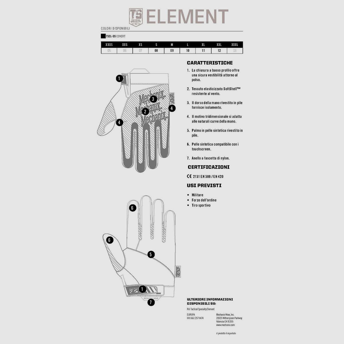MECHANIX WEAR – ELEMENT ISOLIERT, Bild 4 von 4