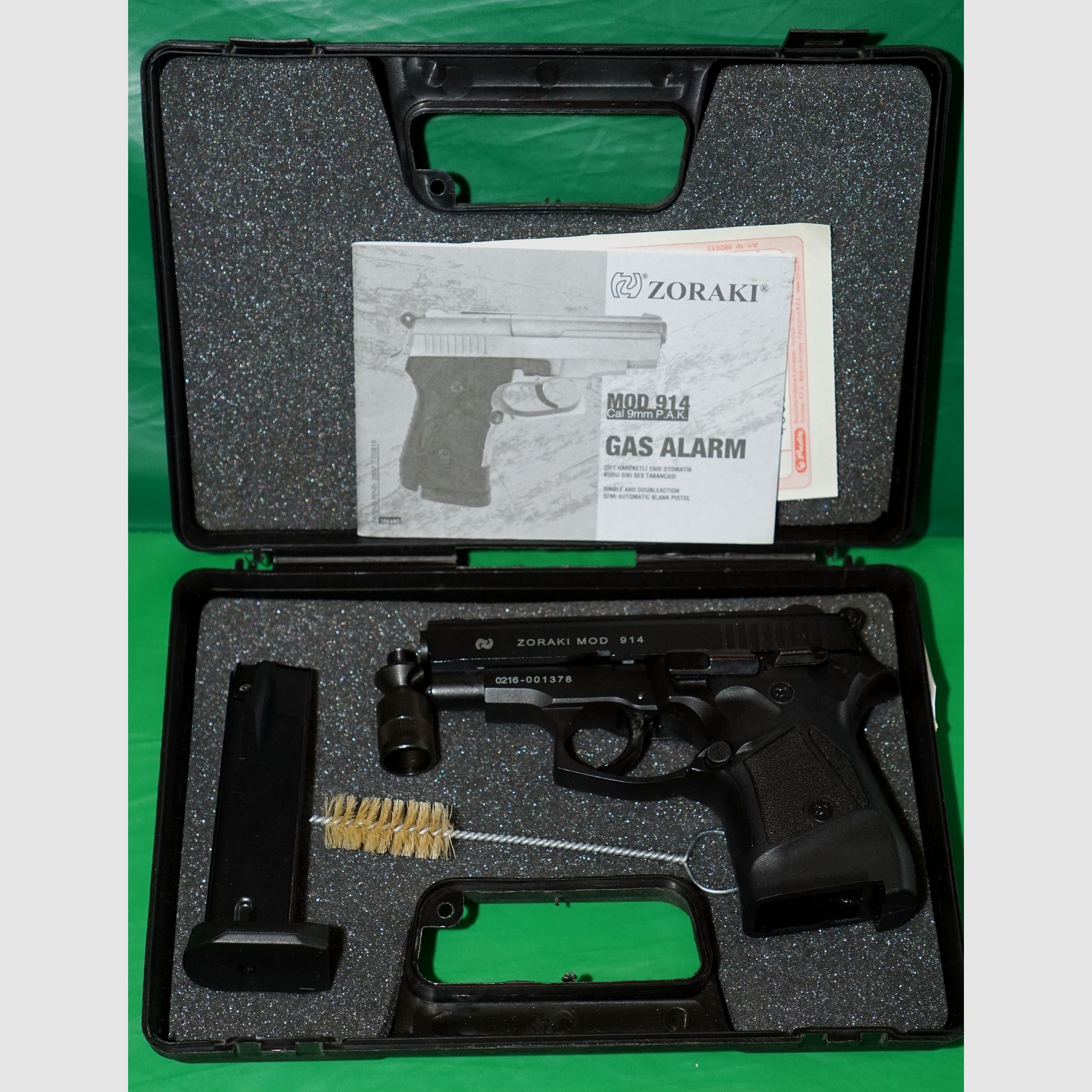 Zoraki 914 brüniert Schreckschusspistole 9 mm P.A.K. alte PTB 972 mit Koffer