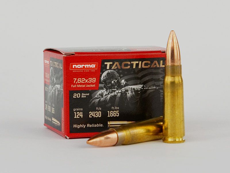 NORMA 7,62 x 39 FMJ TACTICAL, 124 grs 1 verpakking (20 schoten à €0,745*)