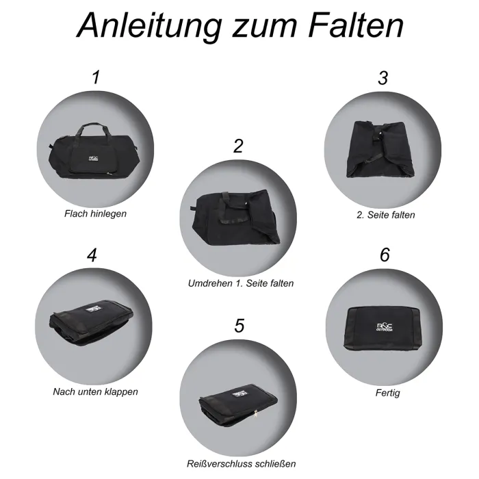 Travel Bag Schwarz faltbar, Bild 8 von 9
