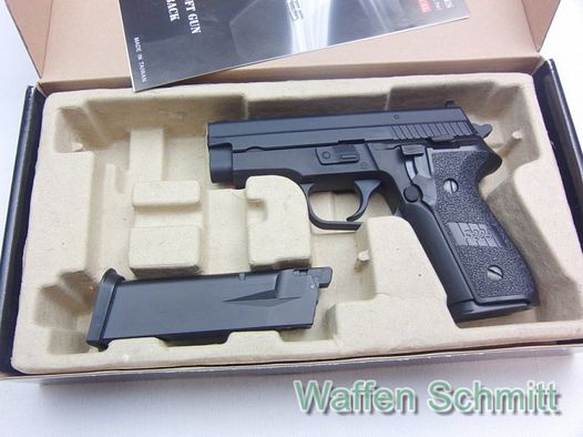 Airsoftpistole WE P229R , Vollmetall, Kaliber 6mm BB Gas, Schwarz. Neuwertig/OVP!!!