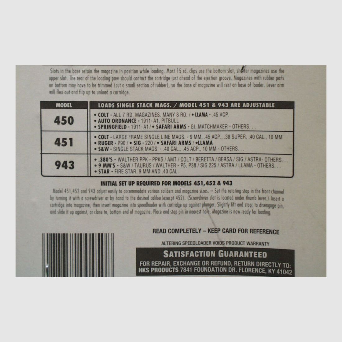 HKS Speed Loader Magazine Model 450