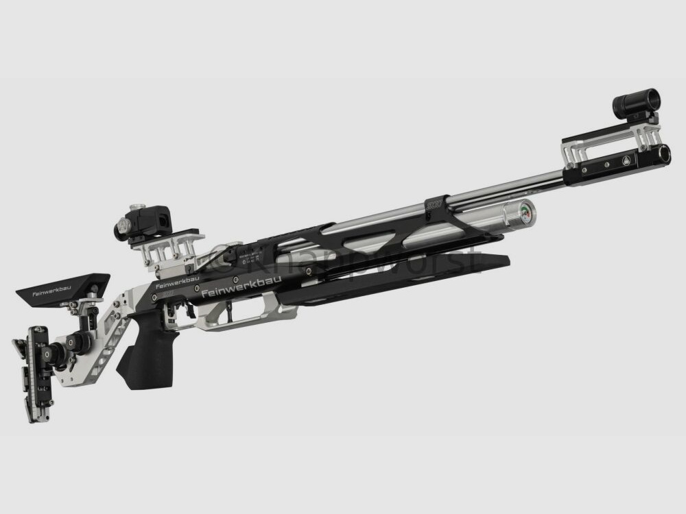 Feinwerkbau Feinwerkbau 800X Alu Silb/Schw Auflage, Schaftkappe X-line