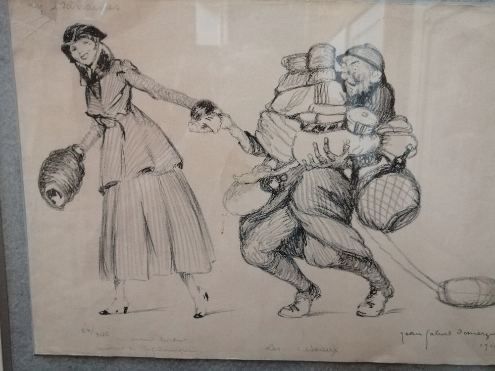 Seltene Kriegsgravur Jean Gabriel Domergue – Maler der Pariser Pin-ups – signiert – datiert – Um 1916, Bild 3 von 6