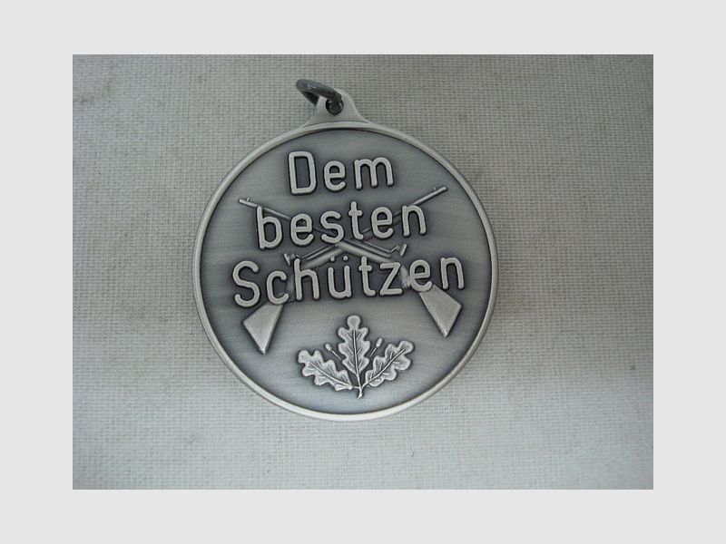 Med. Van de beste schutters - 40mm, oud zilver, met oogje en ring