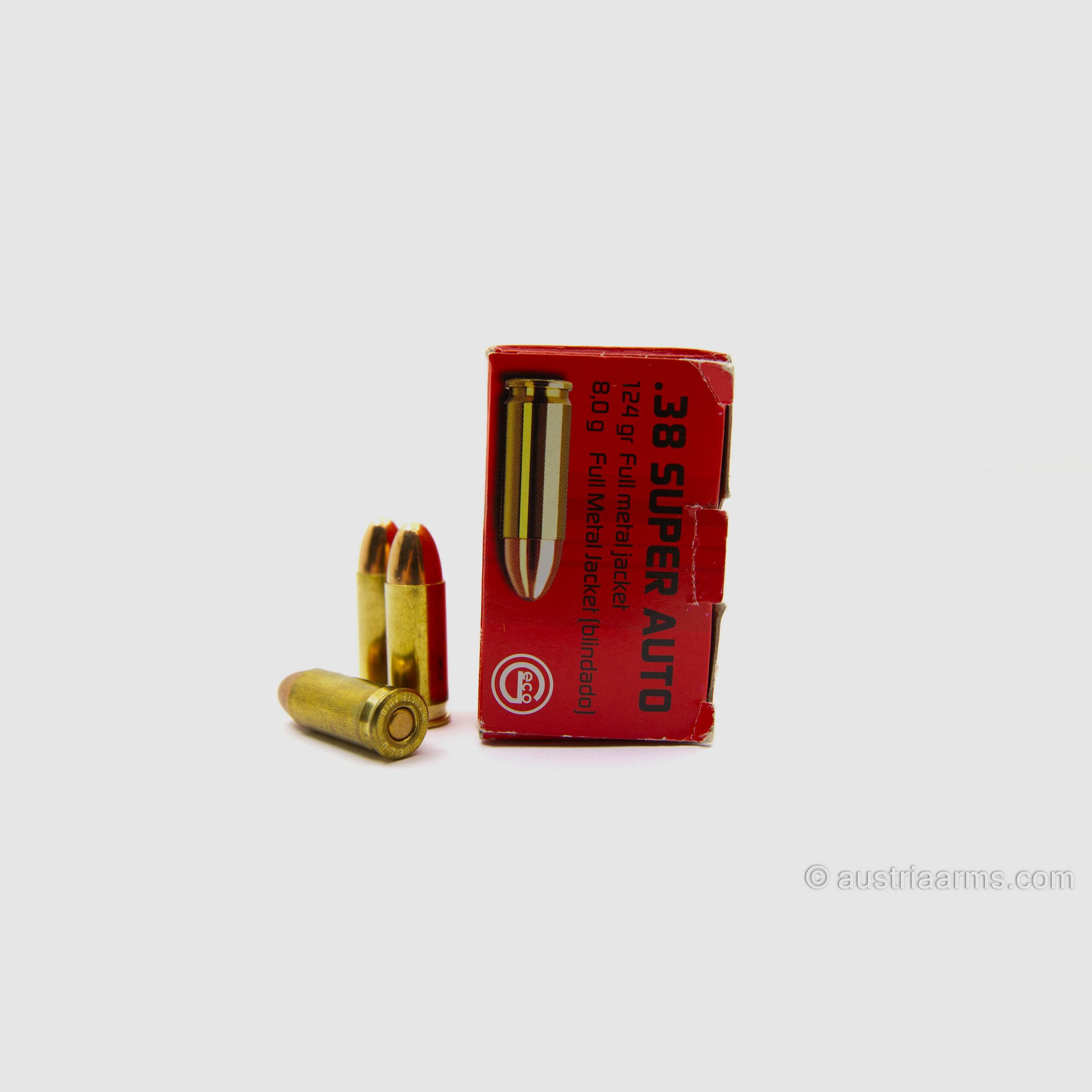 Geco .38 SUPER AUTO FMJ 124grs – Full Metal Jacket, image 2 of 2