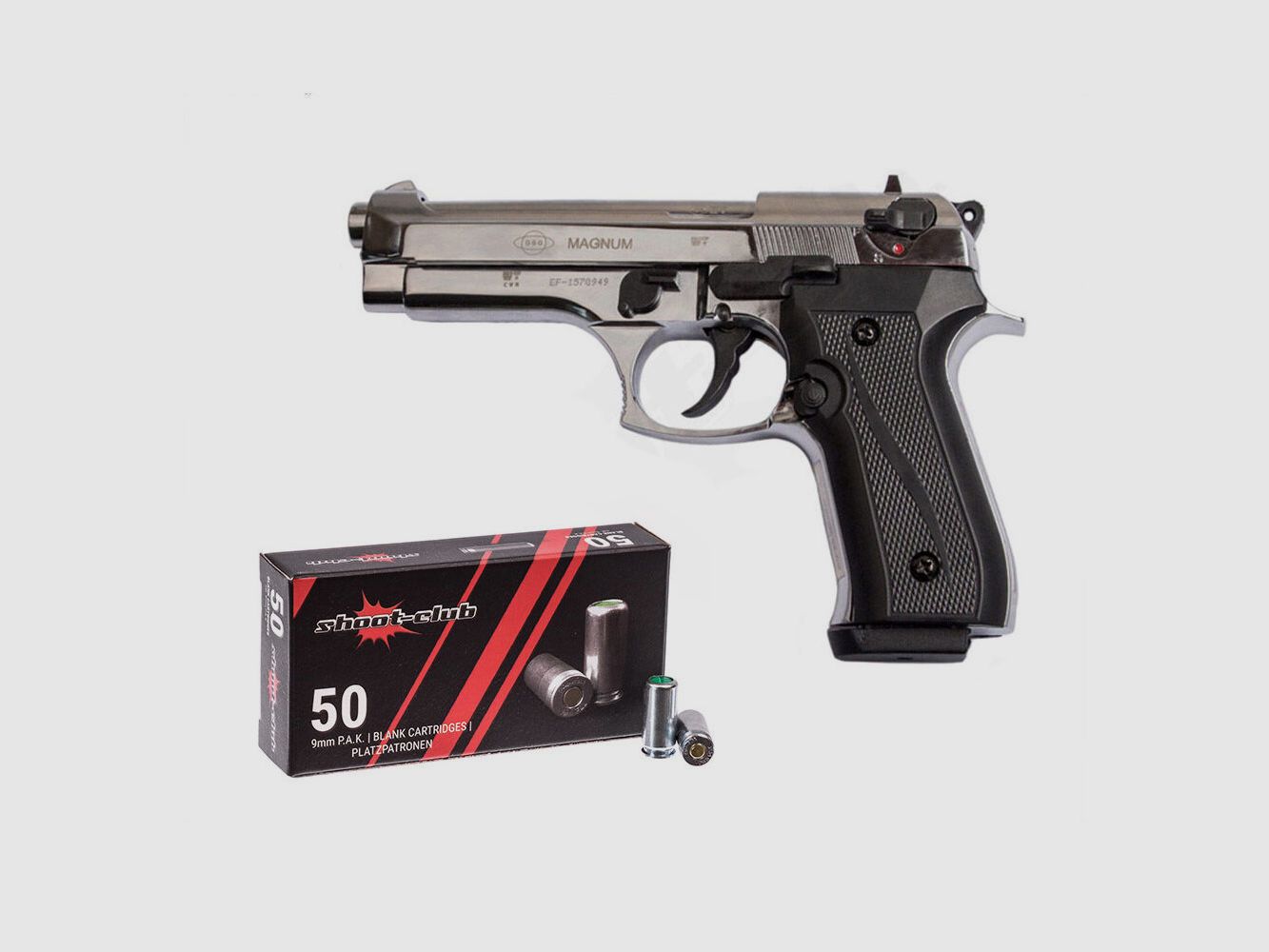 Ekol Firat Magnum chrome P.A.K + 50 cartouches à blanc shoot-club