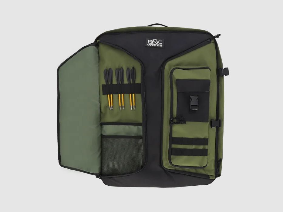 Multifunktions-Rucksack / Armbrust - Transporttasche - ca. 80 Liter - Oliv/Schwarz