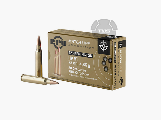 PPU .223 Rem. 4,86g 75gr HPBT 20 Stück