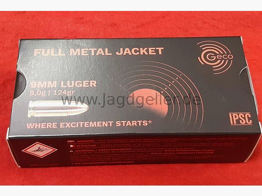1.000 Schuss Geco 9mm Luger VM 8,0g Staffelpreise