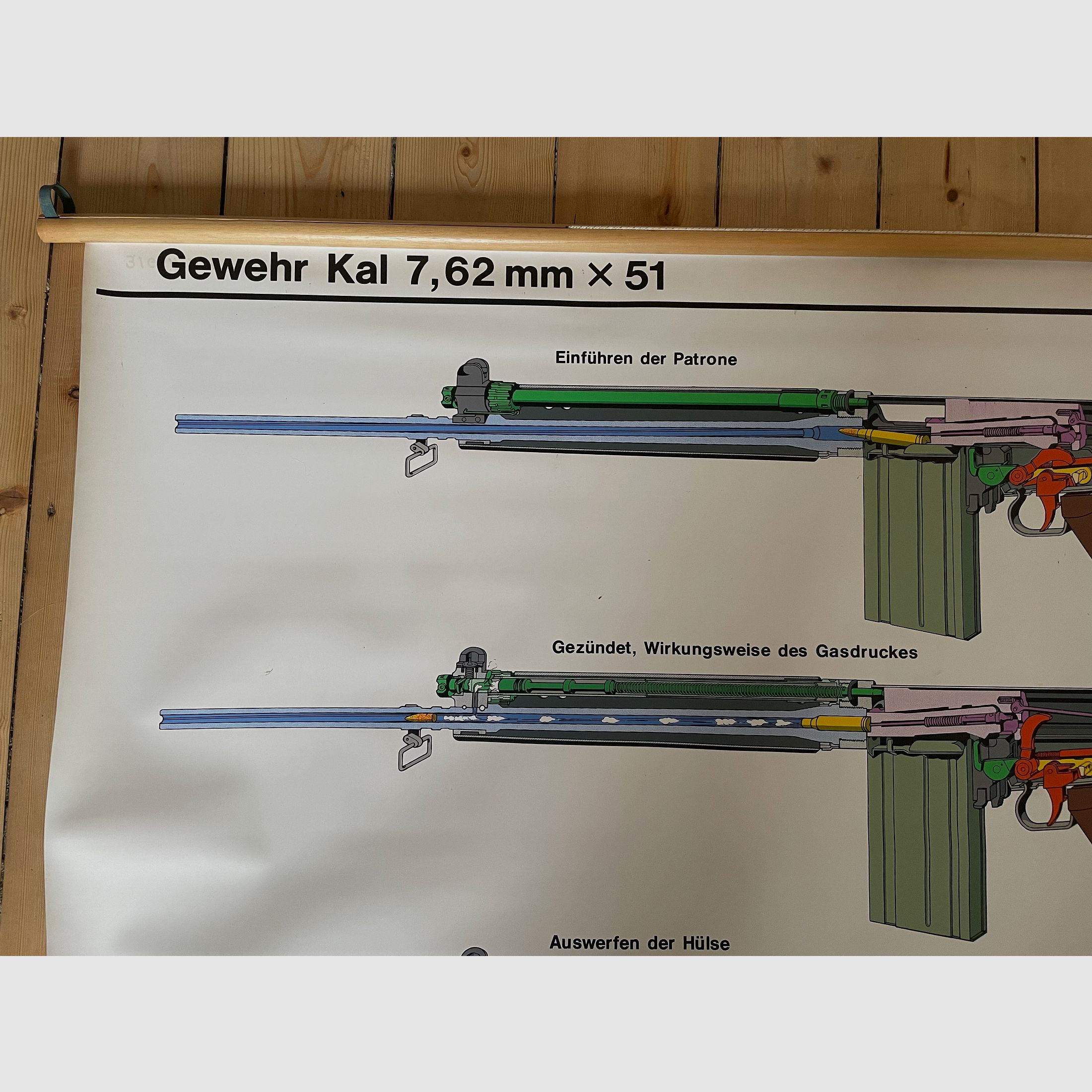 Lehrtafel FN FAL /G1 / 7,62x51, ORIGINALSTÜCK, 120x80 cm!!!