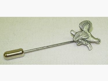 Tie pin Auerhahn - antique silver color, long needle