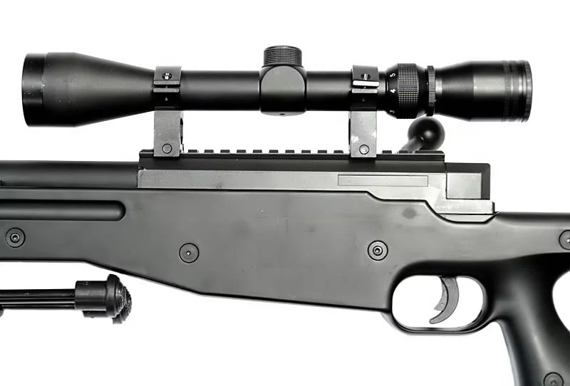 Fusil de sniper airsoft WELL Warrior I (avec bipied et lunette de visée) – noir, image 8 sur 16