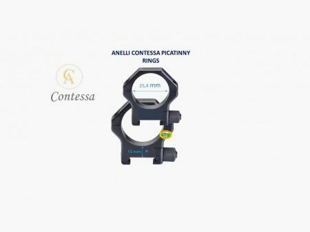 CONTESSA ANELLI PICATINNY RINGS 1 pollice (25,4) H 12MM