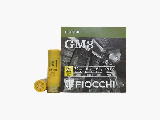 Fiocchi GM3 Patronen Kal. 20/70 25 g Bleischrot 9