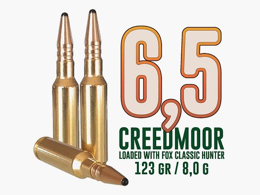 Fox Bullets Classic Hunter 6,5mm Creedmoor 123GR / 8,0g bleifrei 20 Patronen