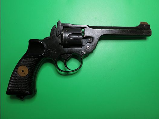 Orig. Enfield No. 2 Mark I. ORION Schreckschußrevolver 9mm R Knall, “War Finish”, absolute Rarität, PTB257, super selten!      #38