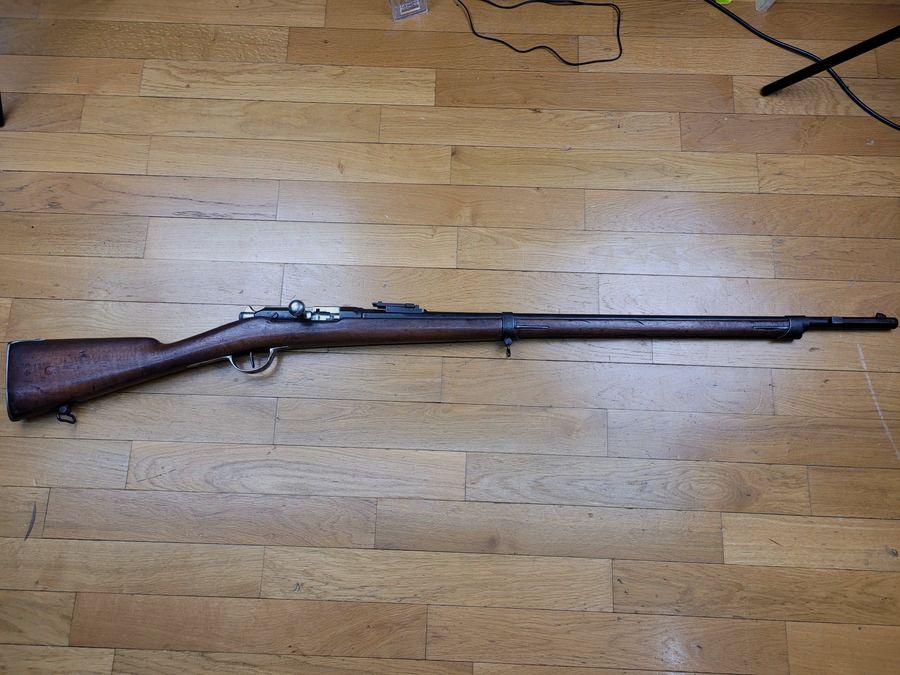 Bon fusil Gras modèle 1874 M80 « pur » – calibre 11mm Gras d&rsquo;origine – Manufacture de Châtellerault en 1881 – un des derniers – « Made in France » et petit Rochelais – non mono matricule – TBE +, image 22 sur 29