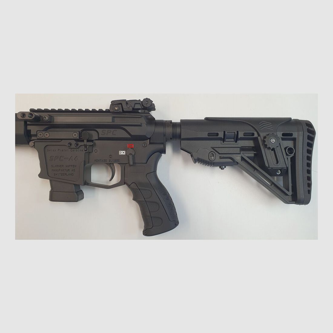 GWMH AG Semi-Automatic Rifle GWMH SPC-SPORTER A4 10" (SWISS PISTOL CARBINE) BLACK Cal..45ACP AR15 Glock Magazine
