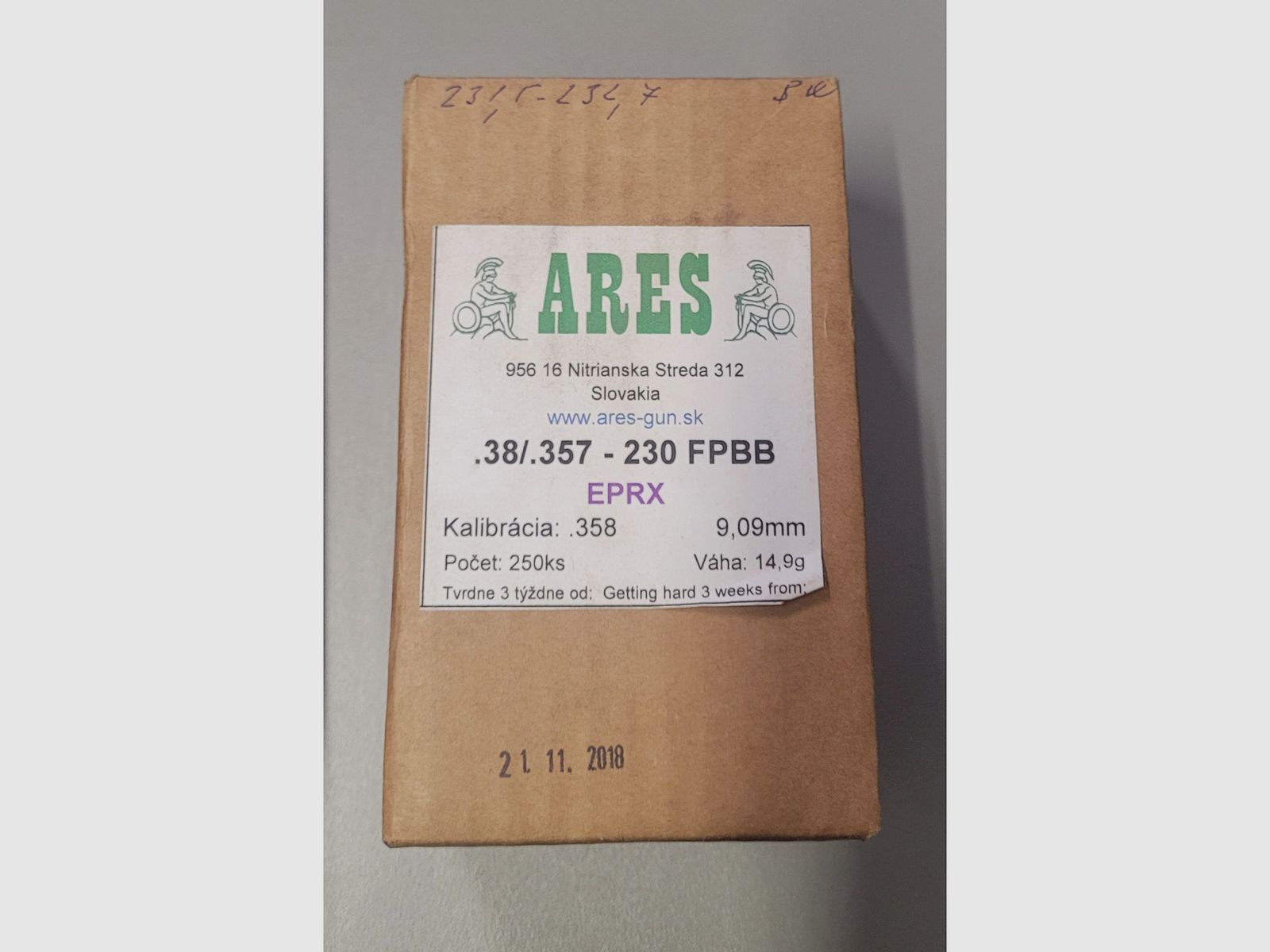 Bullets 38Special/357 230grs FPBB EPRX ARES 250 pcs