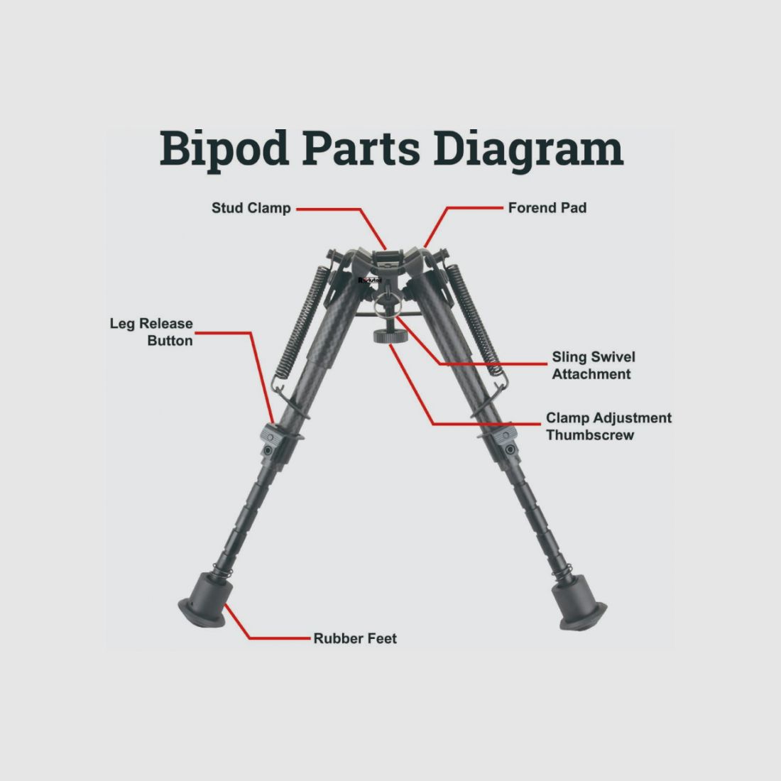 VECTOR OPTICS Bipied en fibre de carbone avec ressort de 6 à 9", image 16 sur 16