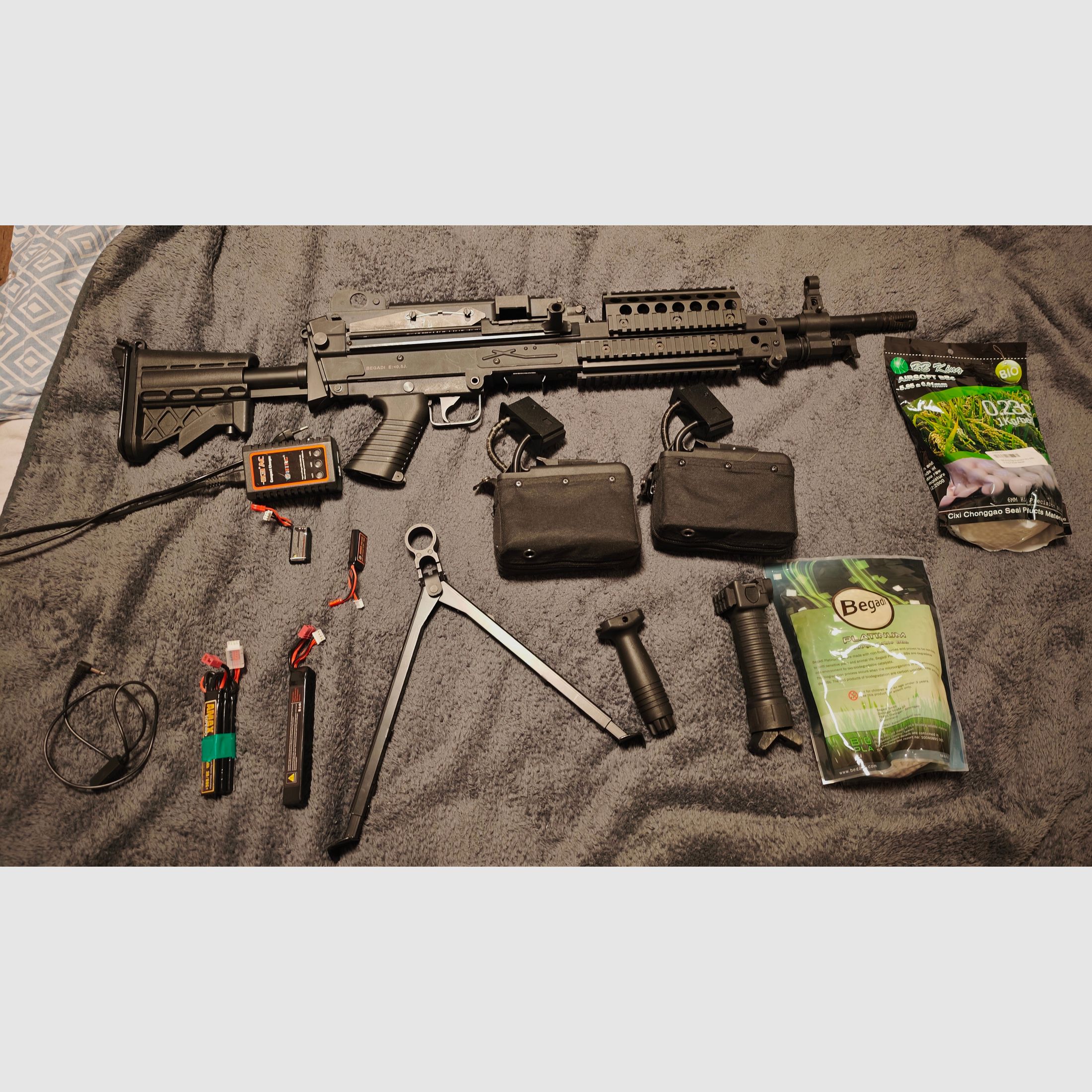 A&K MK46 Upgrade LMG AEG, wersja nylonowa z PRO HopUp, czarna < 0,5 J.