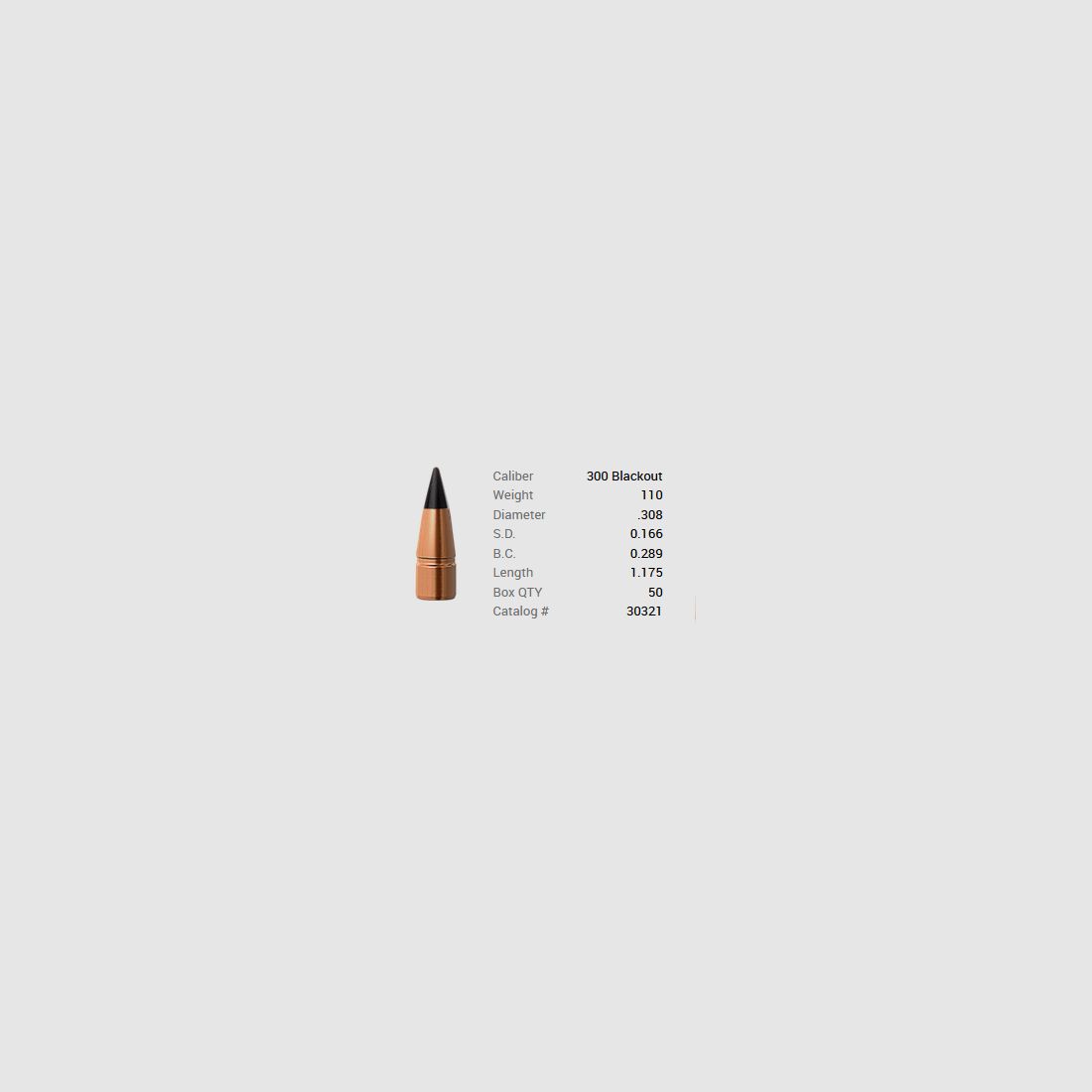 Barnes bullet .30/.308 110GR M/LE Tac-TX FB 50 pieces