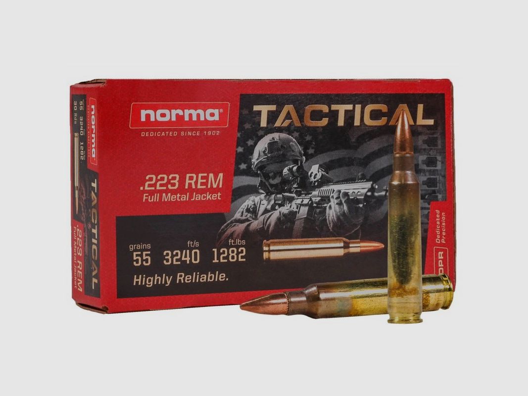 NORMA .223 Rem Tactical FMJ, 55gr, Box 900, Bild 2 von 2