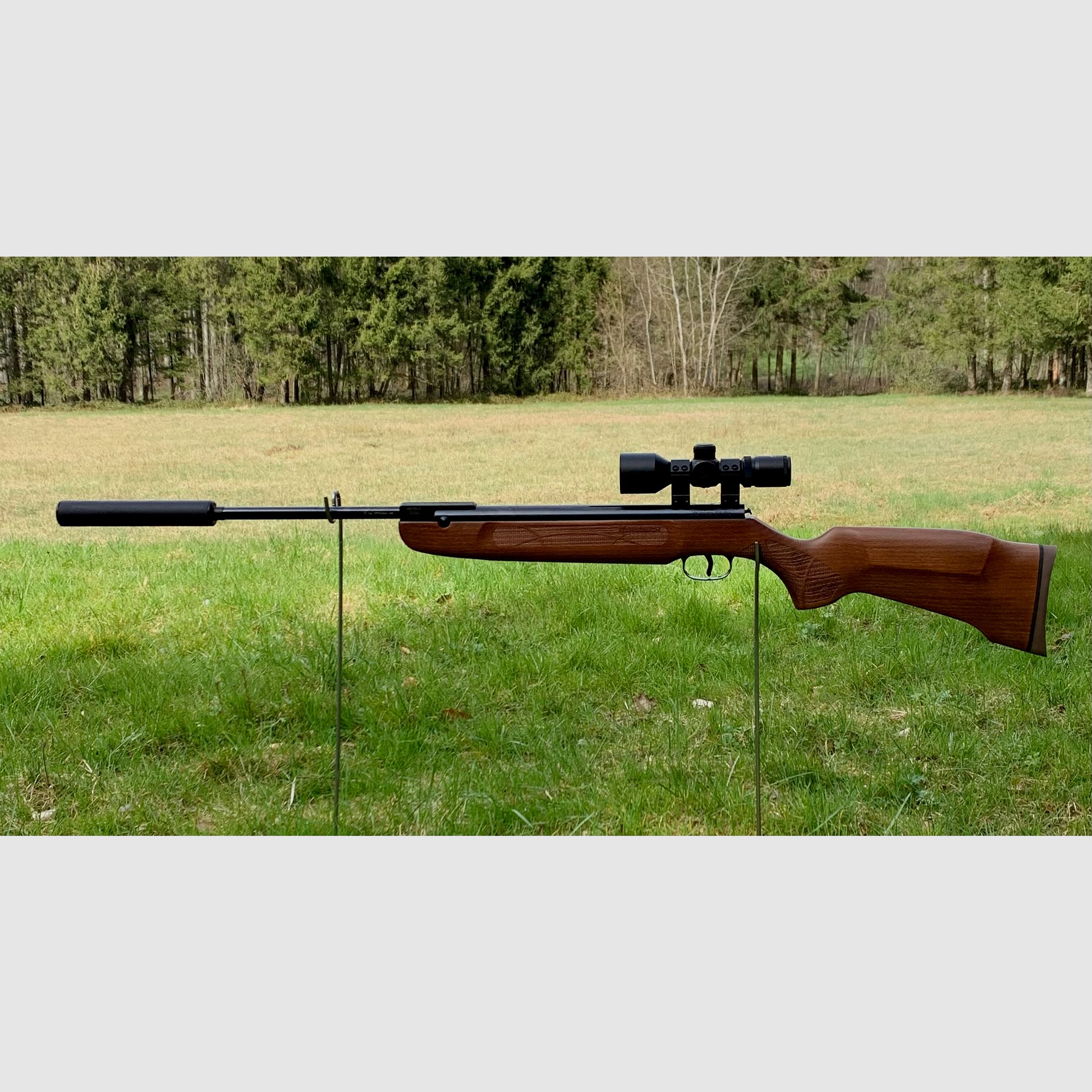 Weihrauch HW 50 M/II with silencer caliber 4.5mm and scope 3-9x40 compact
