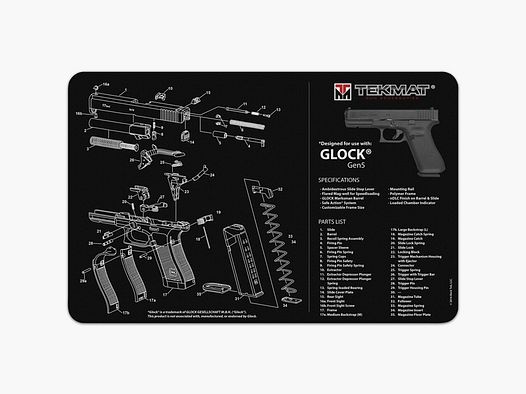 TekMat – Reinigungsmatte Pistole / Glock / Gen5 / 17 / 43 cm