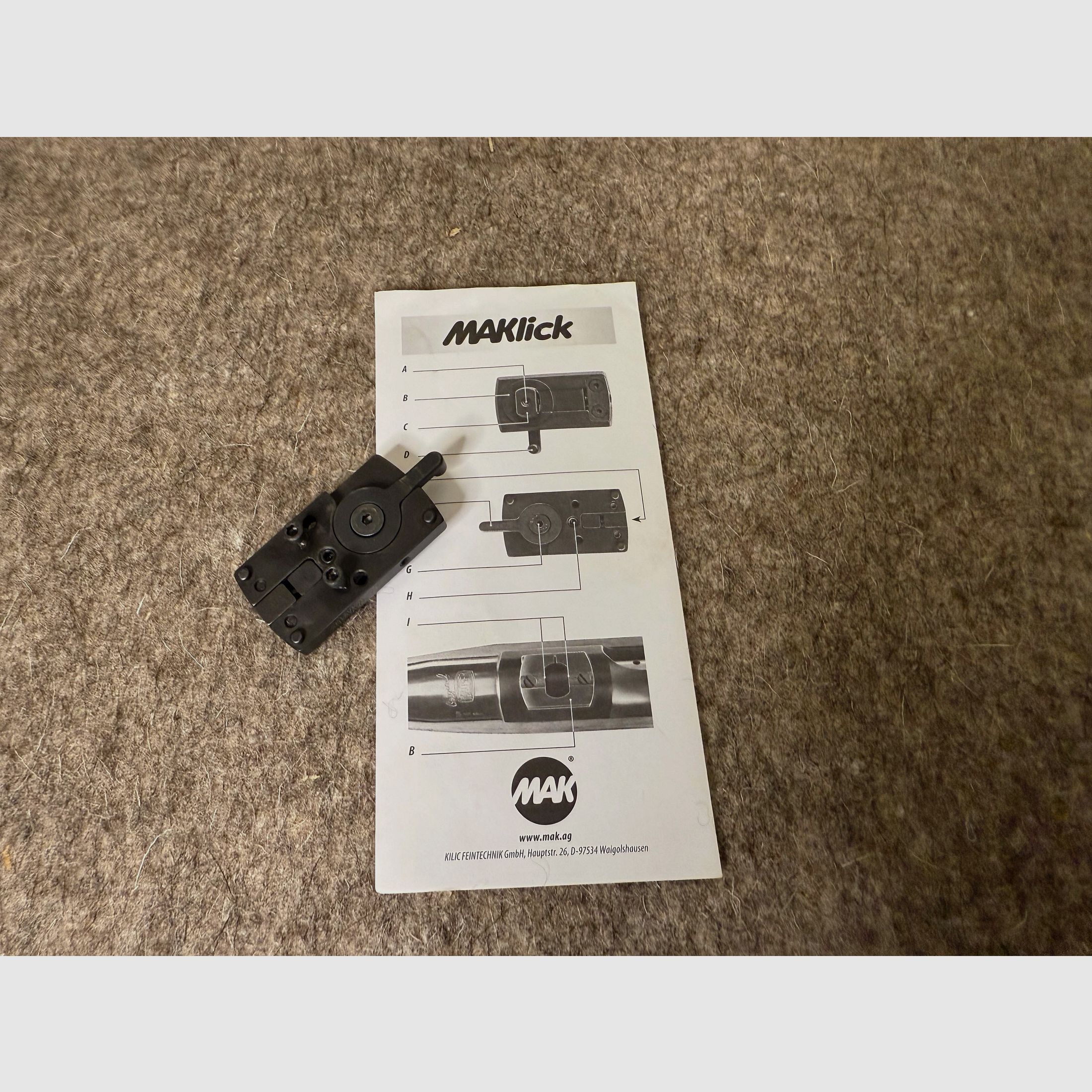 MAKlick Schwenkmontage für Vorderplatten