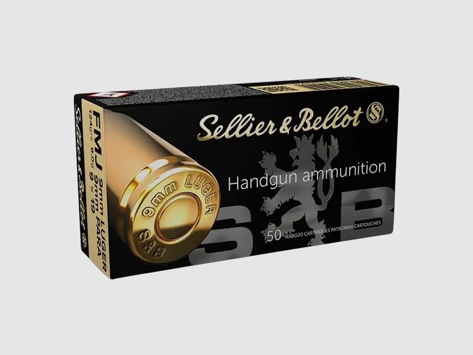 Patronen 9mm Luger Vollmantel 50 Stück | Sellier & Bellot