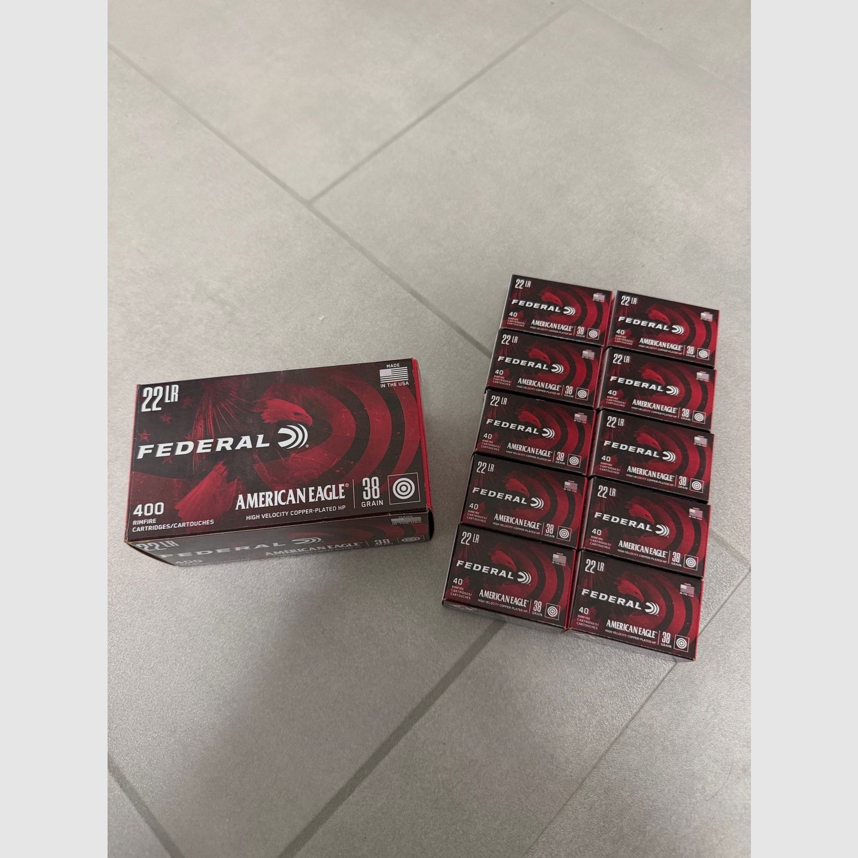 800 schoten .22 Federal American Eagle HV verchroomd