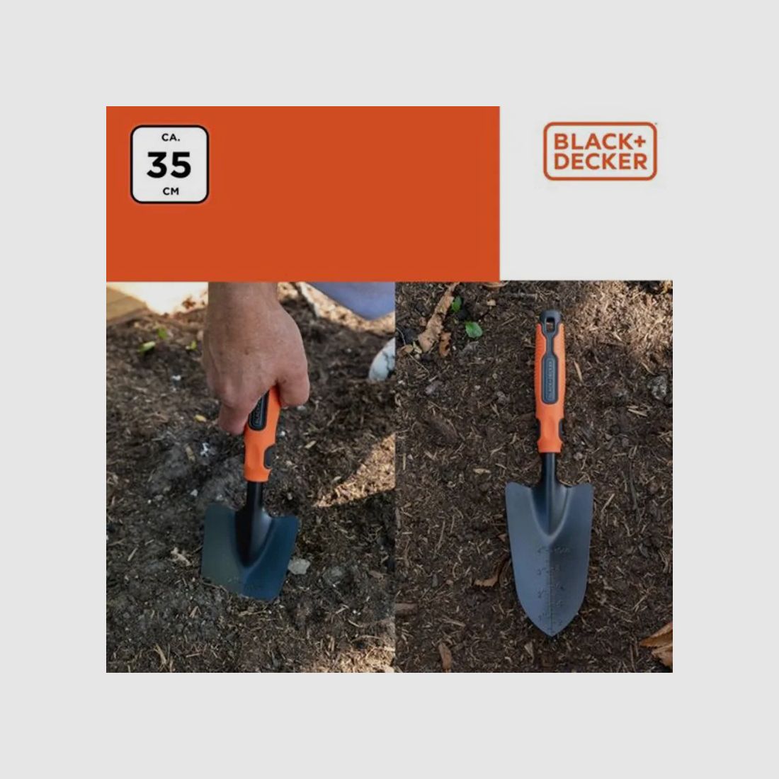 Transplantationsschaufel Stahl 35 cm Black&Decker® mit Graduierungen, Bild 4 von 6