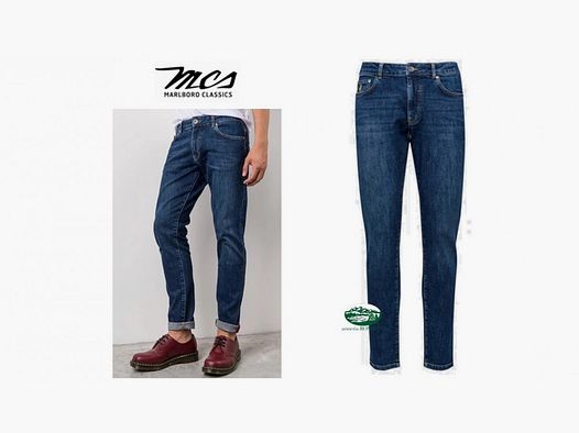 MCS Jeans Cinque Tasche in Denim Waschung Dunkelblau Slim Fit 05024