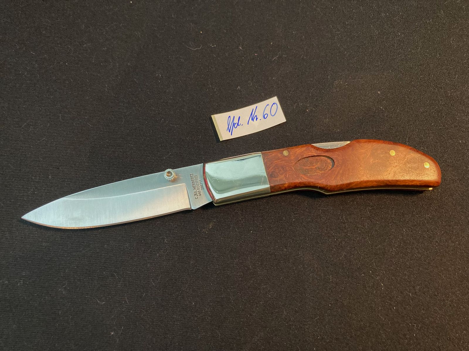 Einhandmesser, Backlock, Wurzelholz, polierte Backen 60