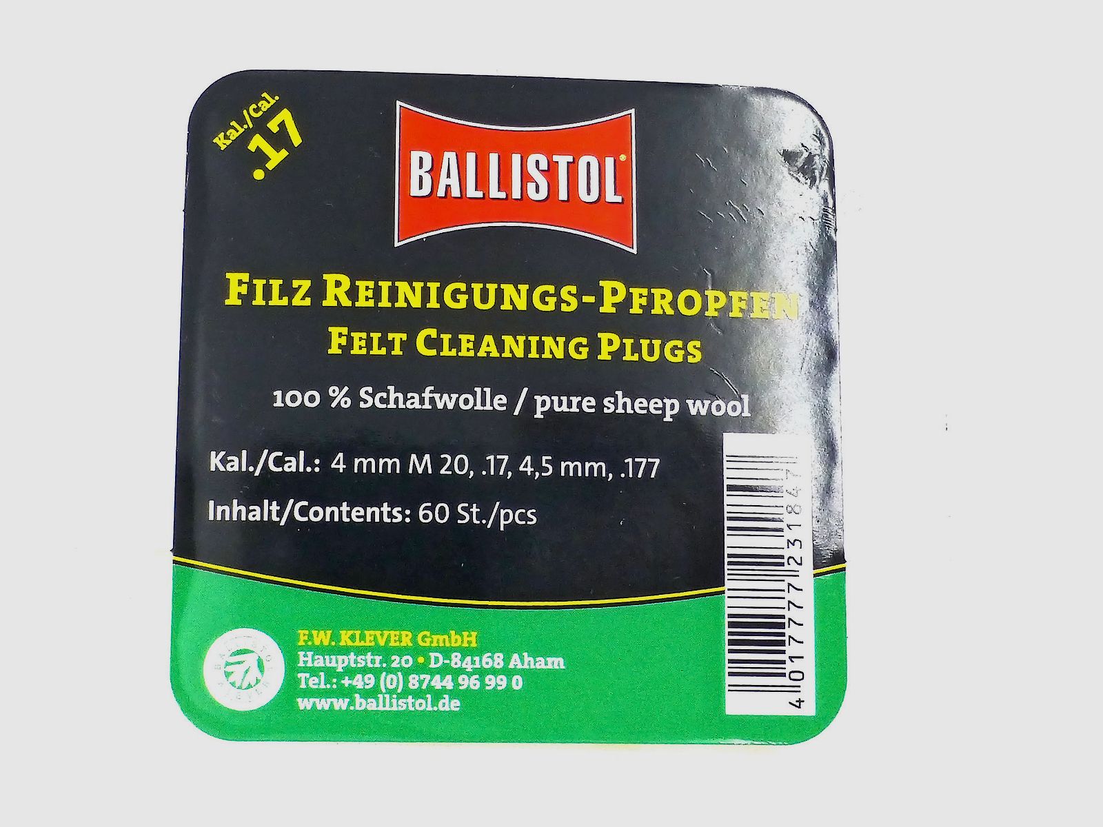 Reinigungstampons BALLISTOL Kal. 4,5mm Druckluft